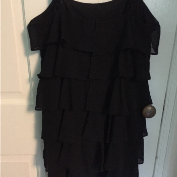 BLACK RUFFLE DRESS FROM LOFT - Picture 3 of 3